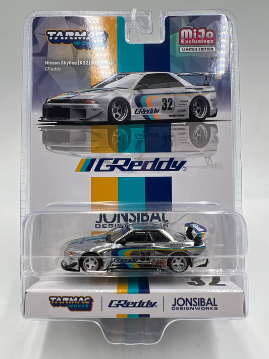 Tarmac Works Mijo Exclusives CHASE Nissan Skyline R32 Widebody Jonsibal GReddy Chrome