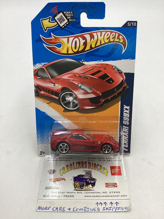 2012 Hot wheels #125 Red Ferrari 599XX with protector