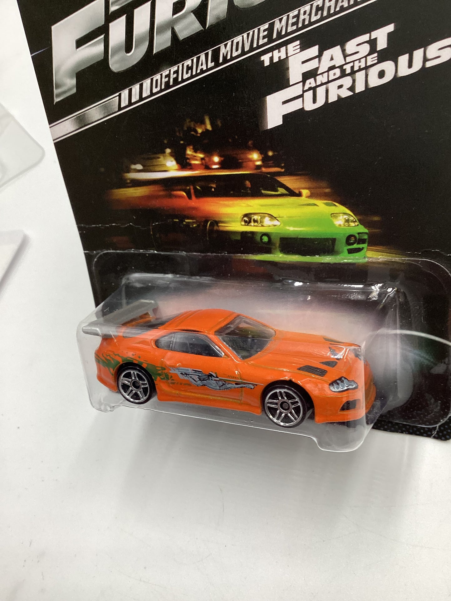 2014 Hot Wheels Fast & Furious #2 Toyota Supra Orange with Silver Wing and protector