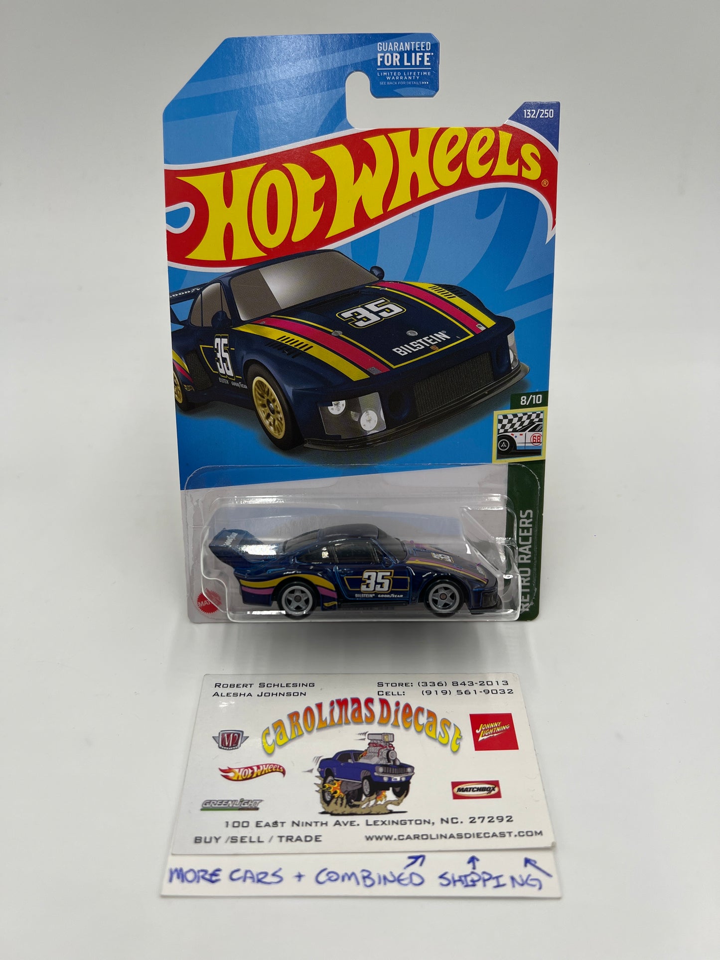 Hot Wheels Porsche 935 Dark Blue Wheel Swap Custom On Card W/Protector SR