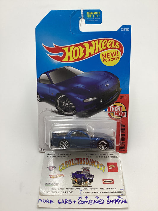 2017 Hot Wheels #336 95 Mazda RX-7 Blue 86A