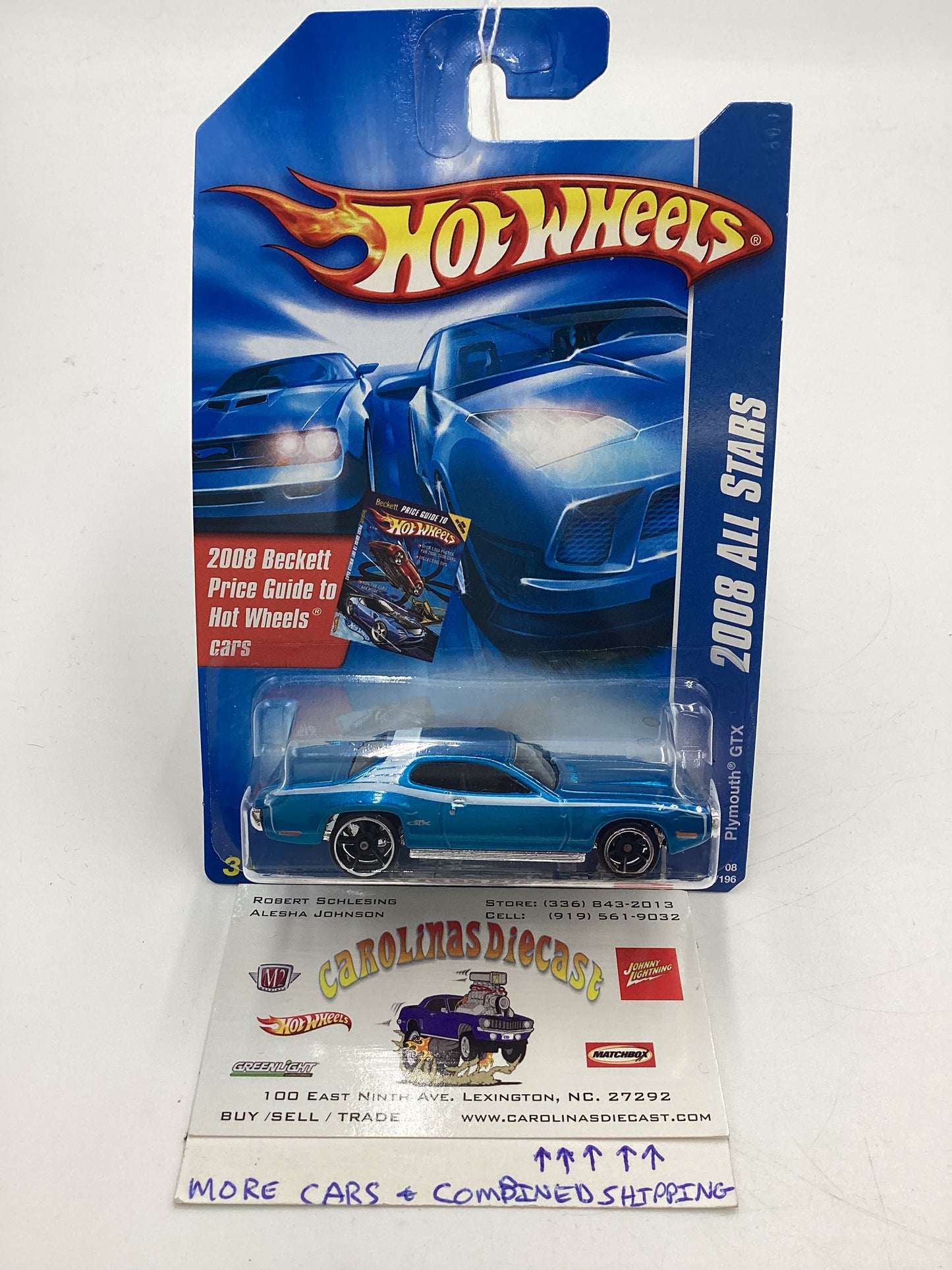 2008 Hot Wheels All Stars #60 Plymouth GTX Blue Price Guide Card