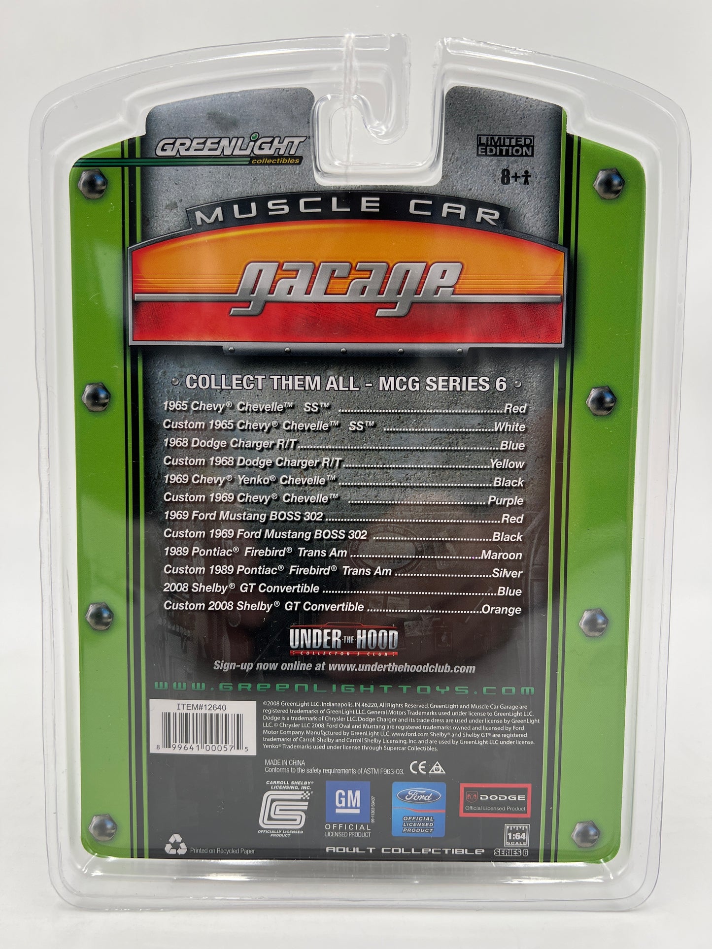 Greenlight Muscle Car Garage Series 6 Custom 1965 Chevy Chevelle SS White/Blue 188H