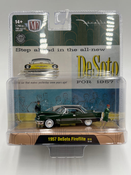 2025 M2 Machines Diorama 1957 DeSoto Fireflite Green R16 197H