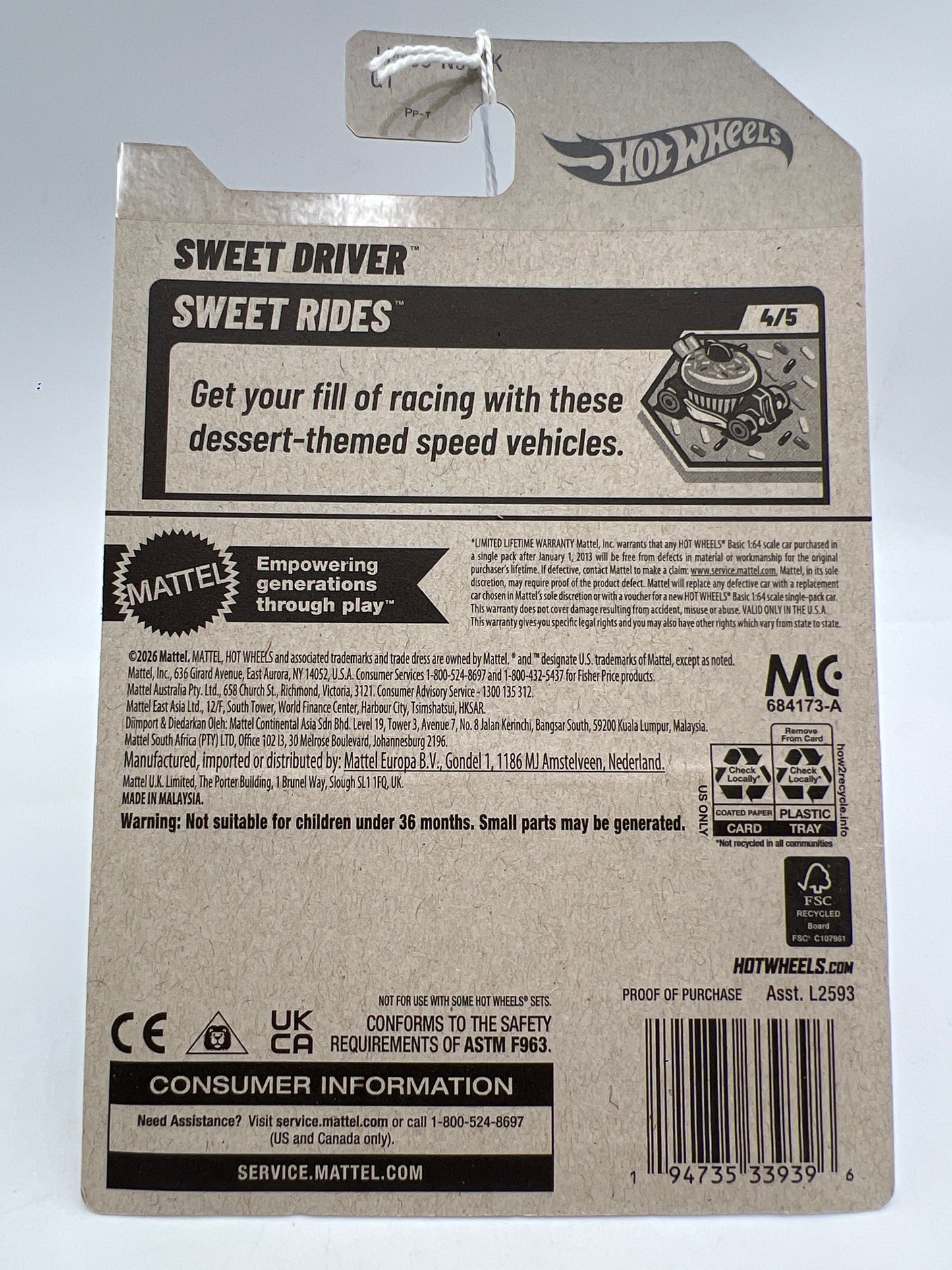 2026 Hot Wheels K Case Treasure Hunt #196 Sweet Driver