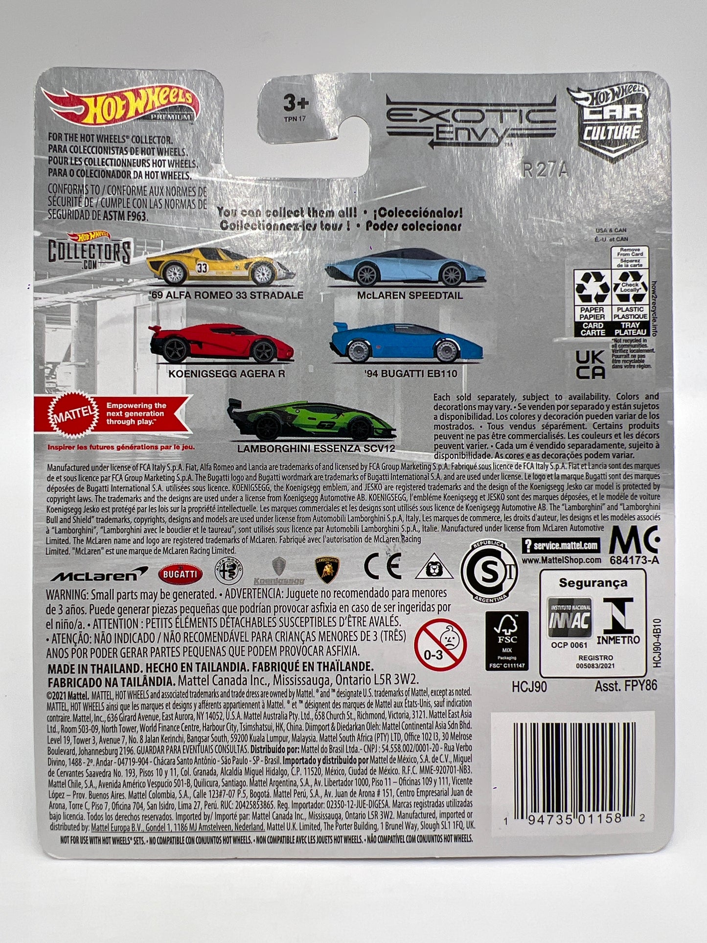 Hot Wheels Premium Exotic Envy #3 Koenigsegg Agera R Red 245B