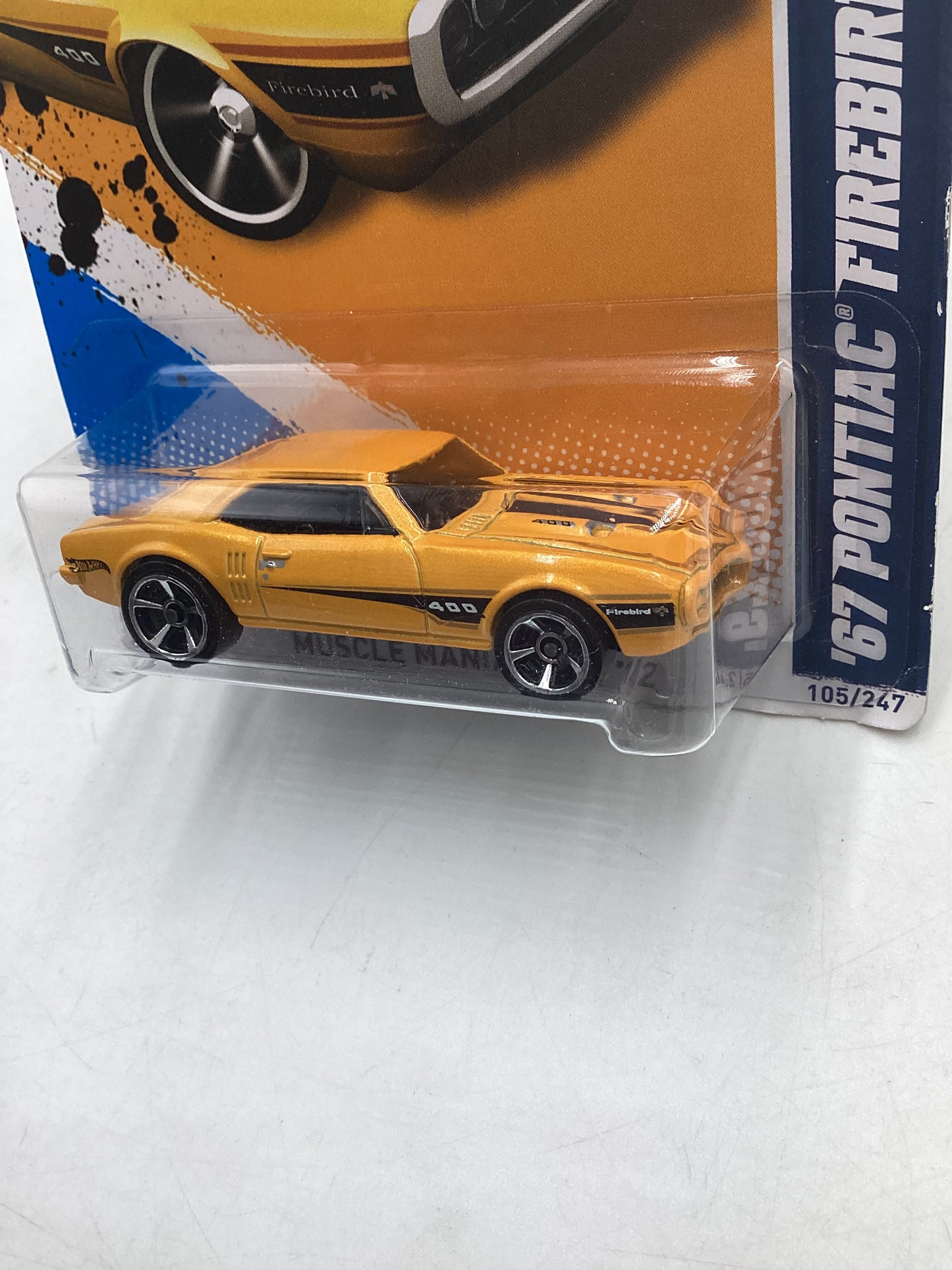 2012 hot wheels #105 67 Pontiac Firebird 400 Yellow 50C