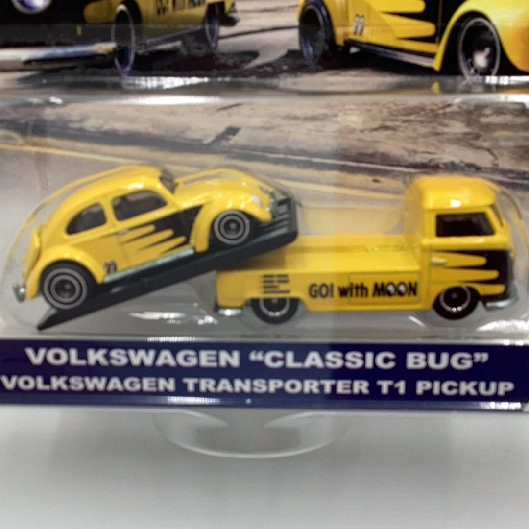 Hot wheels car culture team transport #22 Volkswagen Classic Bug Transporter T1 Pickup mooneyes 242i