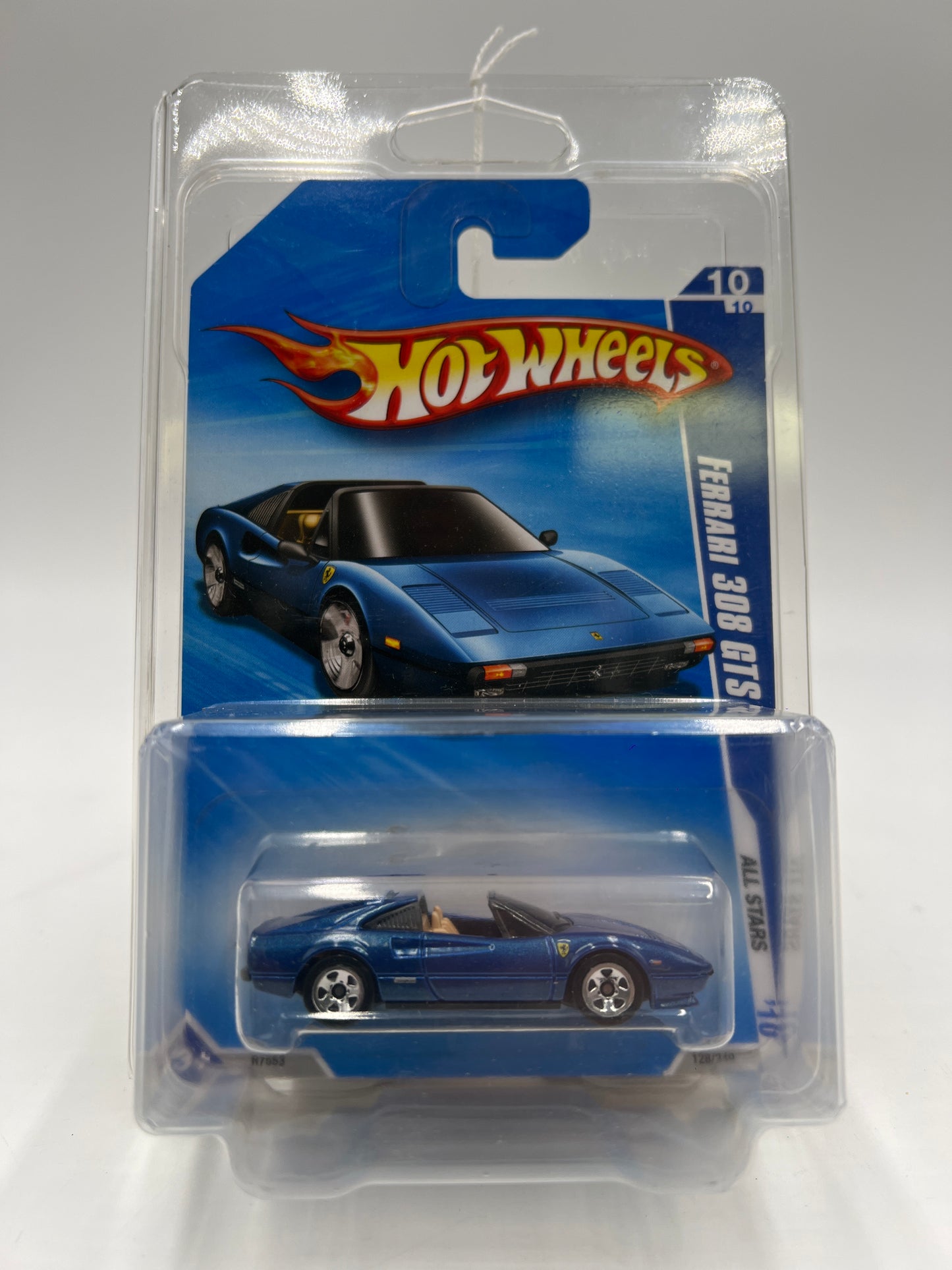 2010 Hot Wheels All Stars #128 Ferrari 308 GTS Blue W/Protector