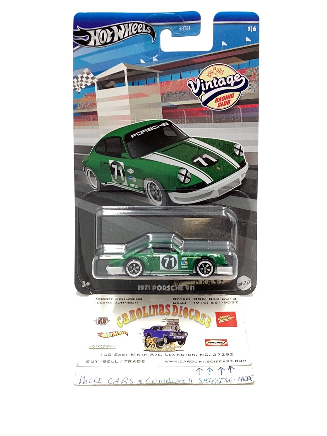 Hot wheels vintage racing club 1971 Porsche 911 5/6