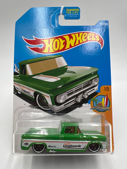 2017 Hot Wheels Surfs Up #255 Custom 62 Chevy Pickup Green 16A