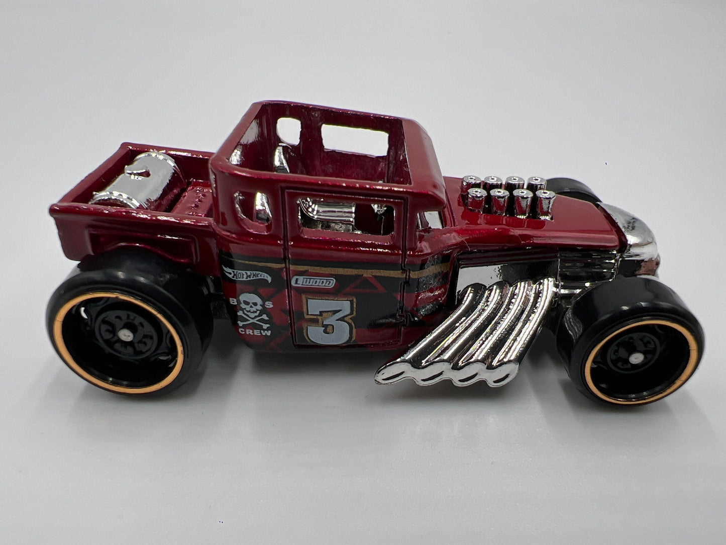 Hot Wheels 1/64 Bone Shaker #3 Red Loose