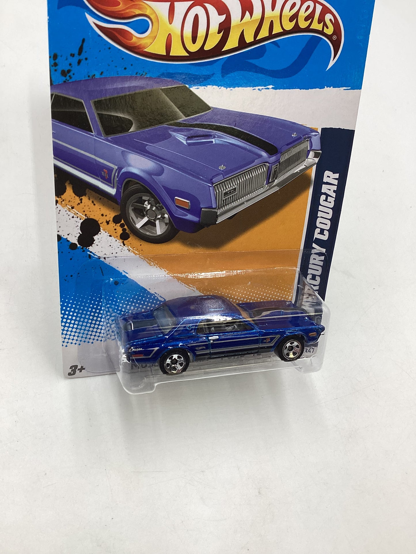 2012 Hot Wheels Muscle Mania Ford #119 68 Mercury Cougar Blue (5SP Wheels) 40D