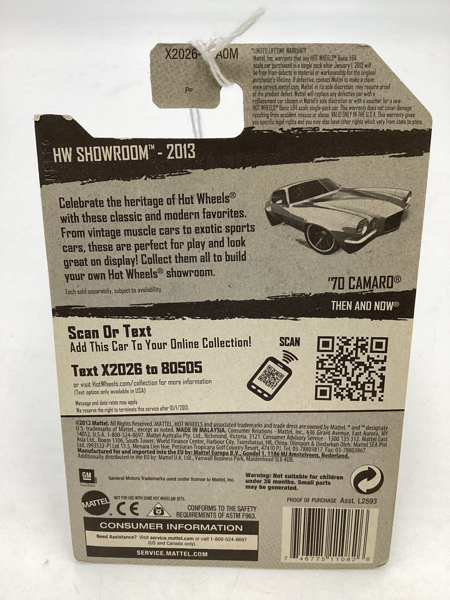 2013 Hot Wheels #221 70 Camaro Silver Toys R Us Exclusive