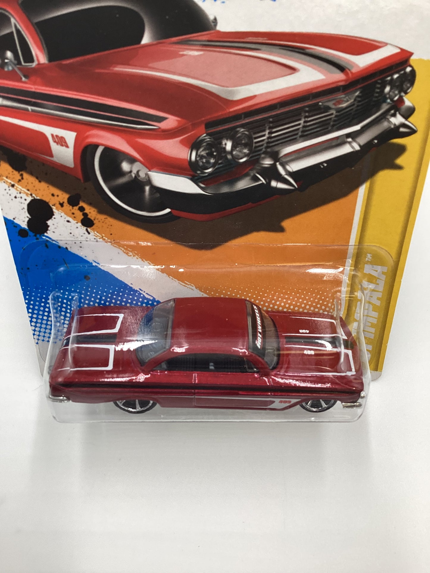 2012 Hot Wheels #37 61 Impala Red Walmart Exclusive Windshield Banner