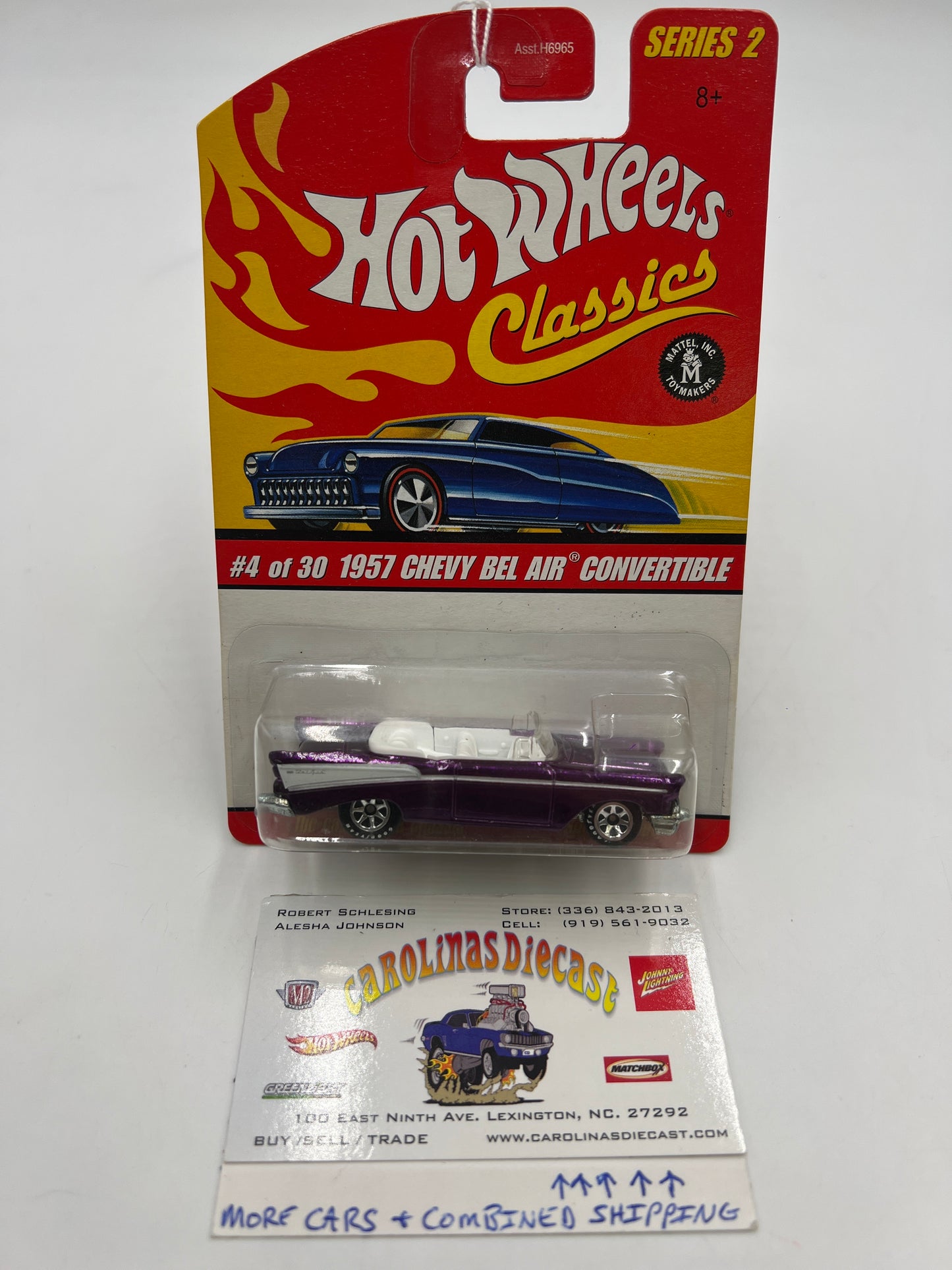 Hot Wheels Classics Series 2 #4 1957 Chevy Bel Air Convertible Purple