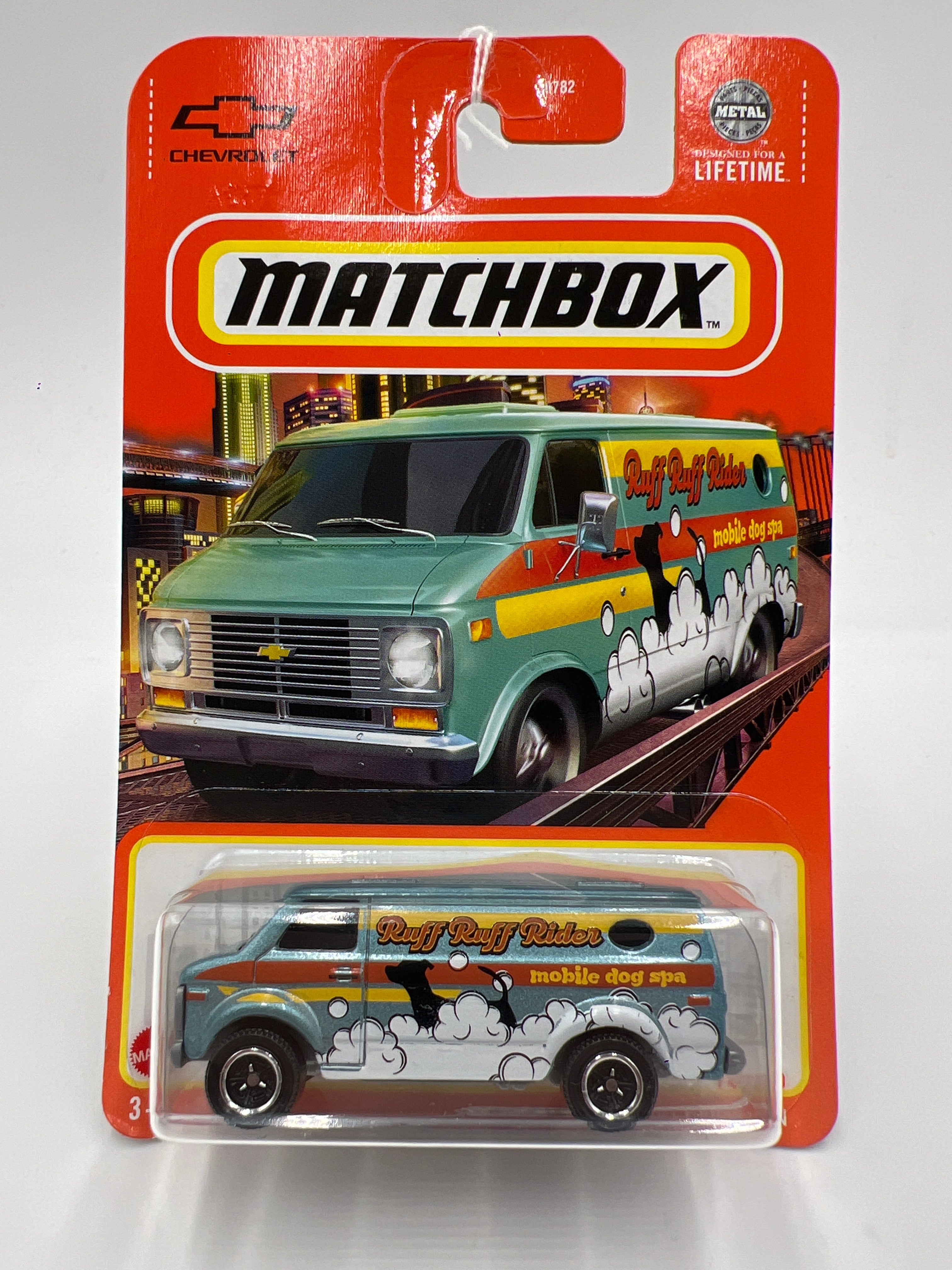 Matchbox #14 Ruff Ruff Rider 75 Chevy Van Light Blue 208B