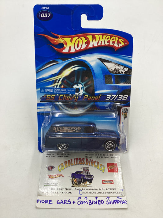 2006 Hot Wheels First Editions #037 55 Chevy Panel Blue with protector