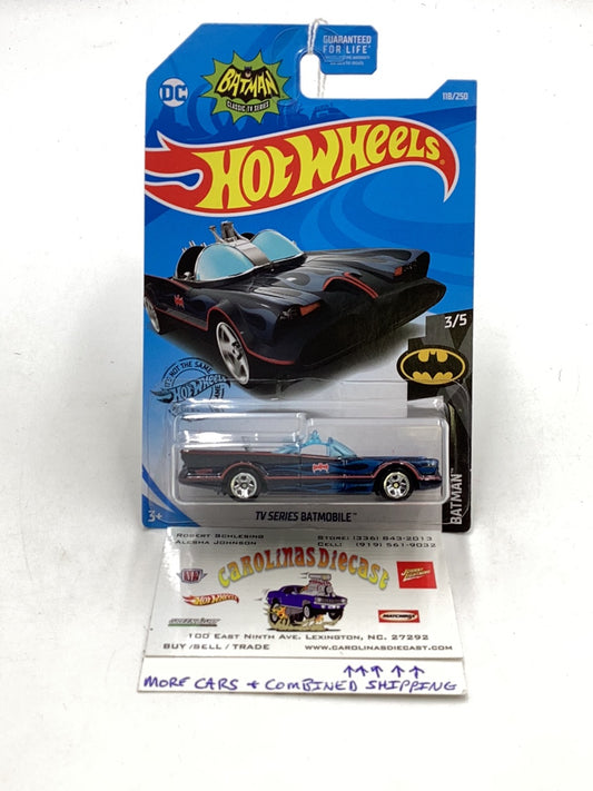 2019 Hot Wheels #118 TV Series Batmobile blue flames 123A