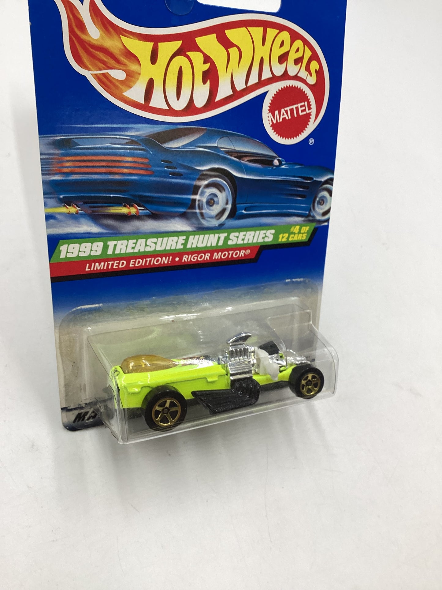 1999 Hot Wheels Treasure Hunt Series 4/12 Rigor Motor #932 (Cracked Blister) 277O