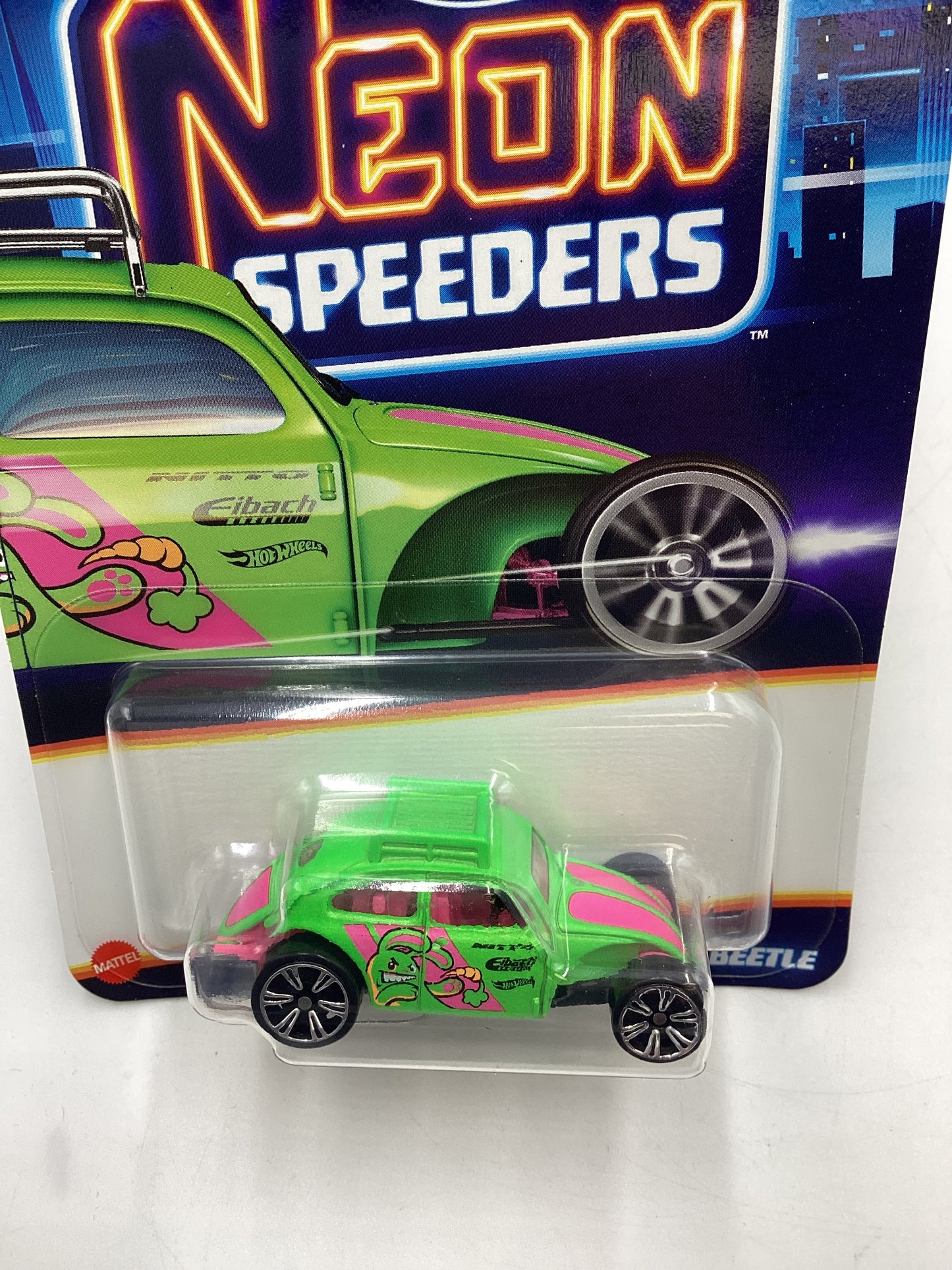 2025 Hot Wheels Neon Speeders #2 Custom Volkswagen Beetle Green 158E