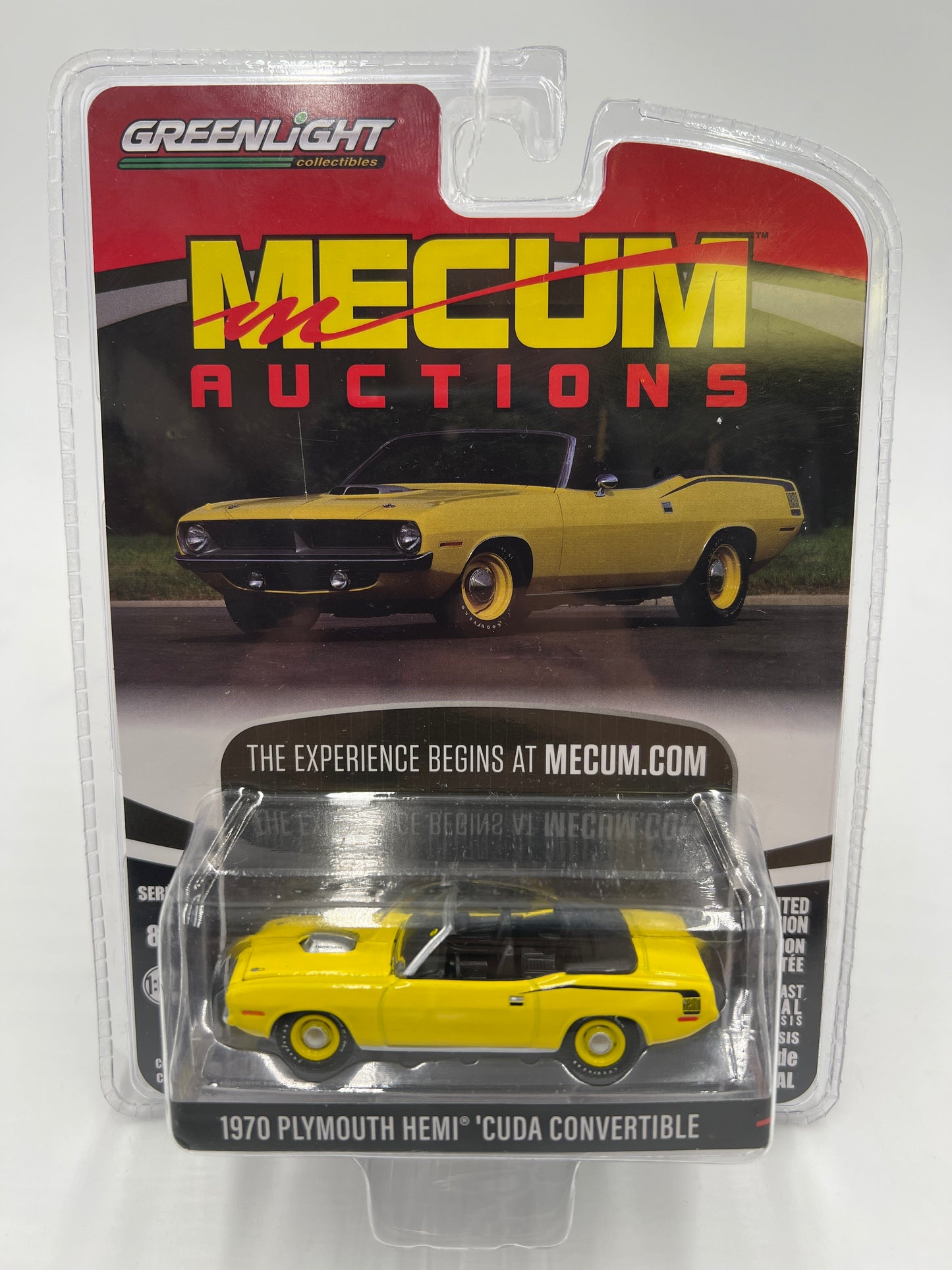 Greenlight Mecum Auctions 1970 Plymouth Hemi Cuda Convertible Yellow 178D