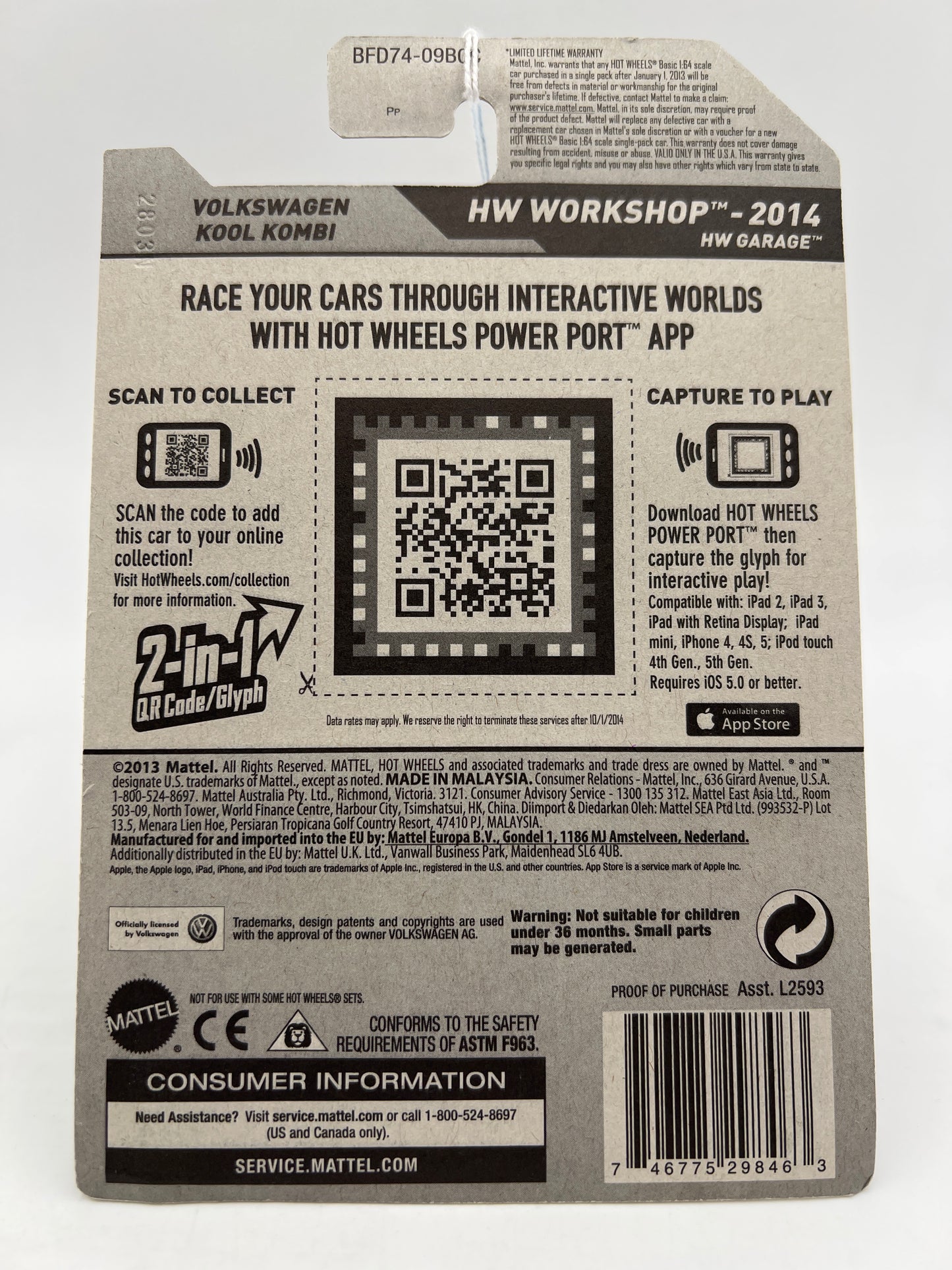 2014 Hot Wheels Workshop #201 Volkswagen Kool Kombi Red 97D