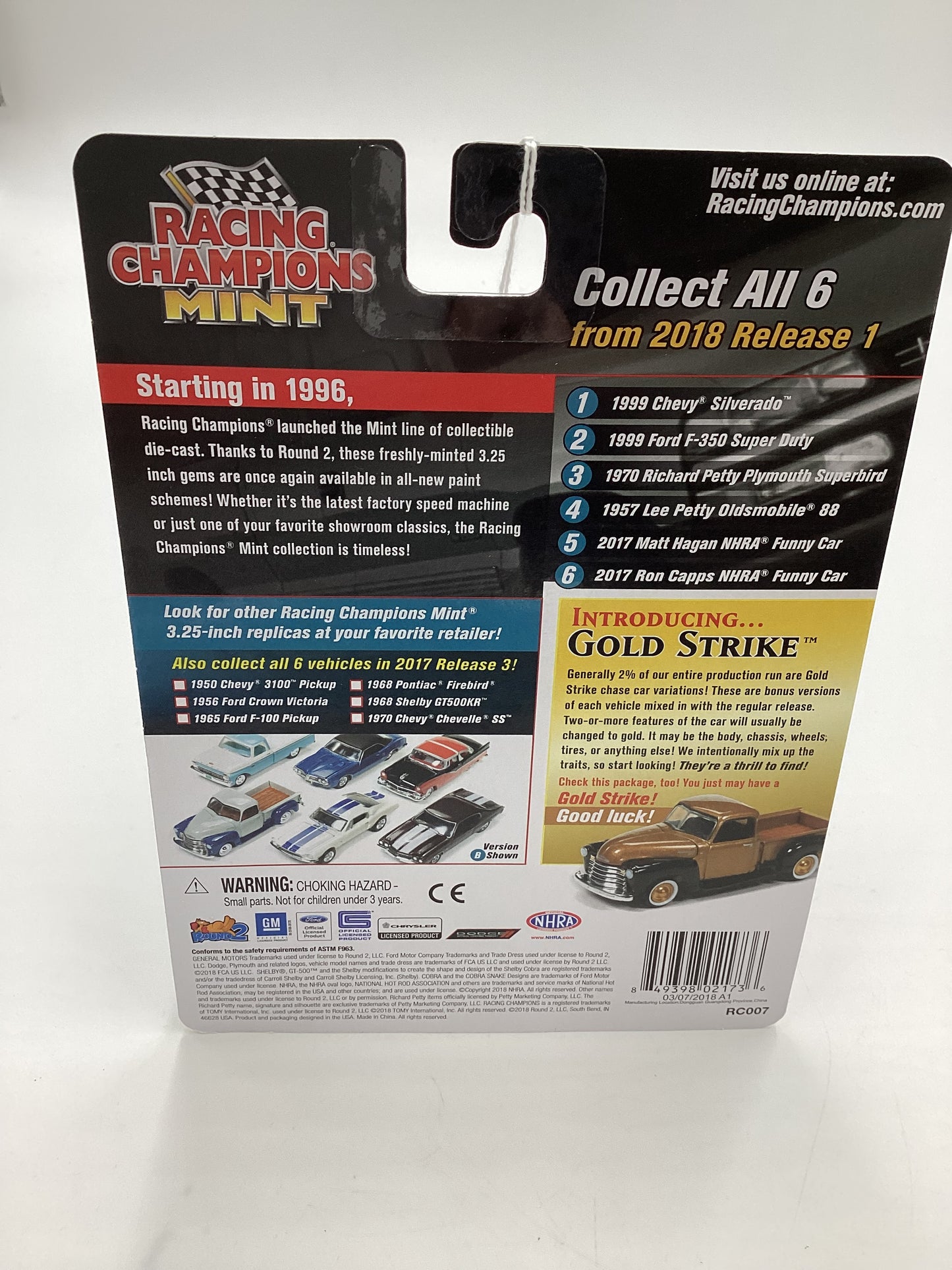 Racing Champions Mint #2 Release 1 Version B 1999 Ford F-350 Super Duty Dually Gold