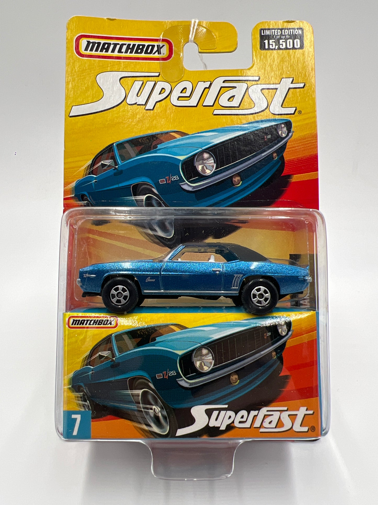 Matchbox Superfast #7 1969 Chevrolet Camaro Z/28 Blue 174E