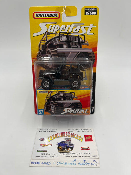 Matchbox Superfast #57 Jeep Wrangler 4x4 Black 172C