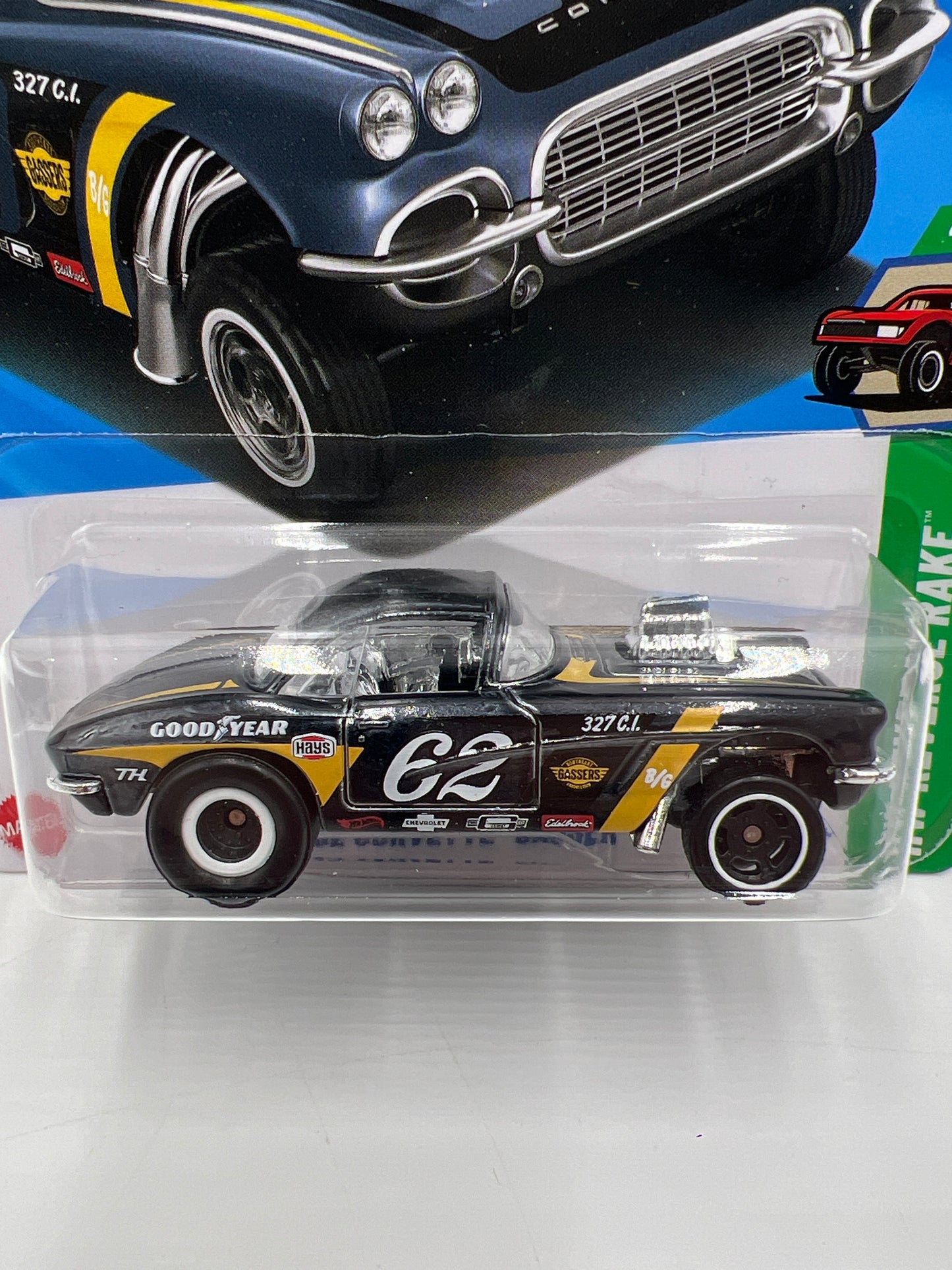 2025 Hot Wheels Factory Sealed Super Treasure Hunt #182 62 Corvette Gasser W/Protector