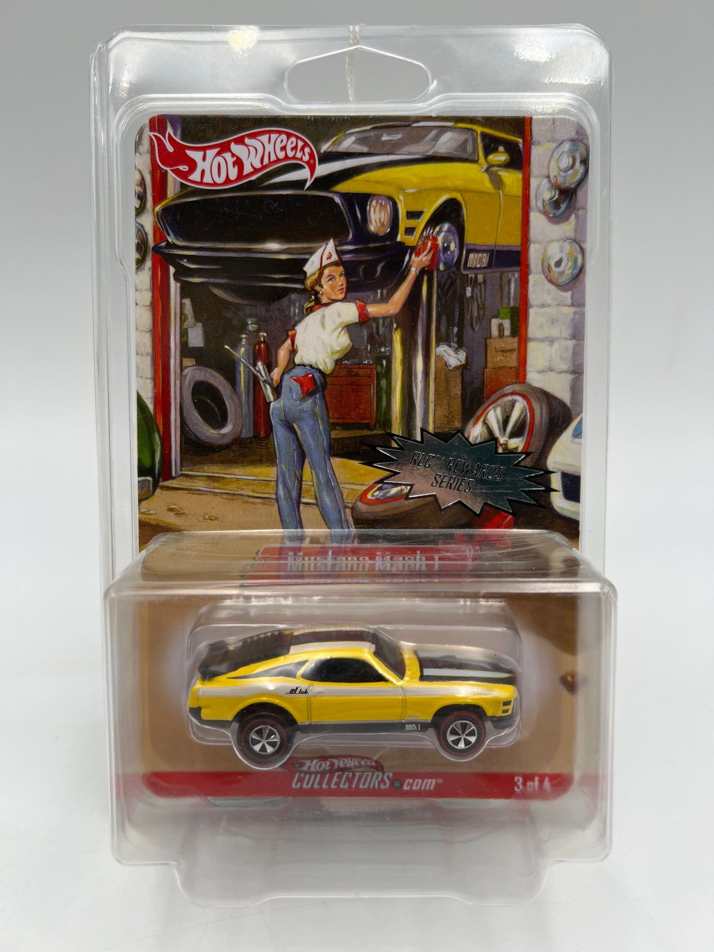 2007 Hot Wheels RLC Rewards Series #3 Mustang Mach 1 Yellow W/Protector