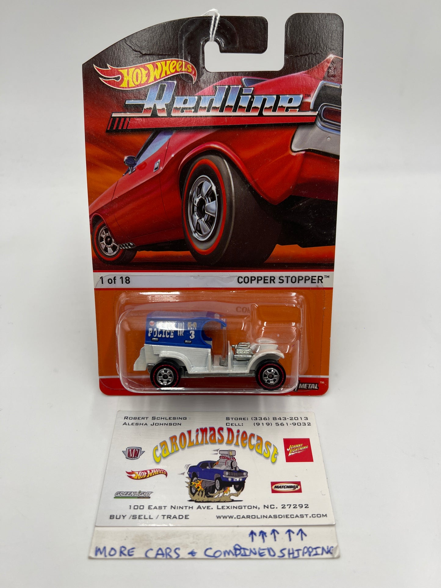 Hot Wheels Heritage Redline #1 Copper Stopper Blue/White 160N