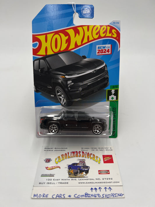 2024 Hot Wheels Q Case #110 Silverado EV RST Black 18A