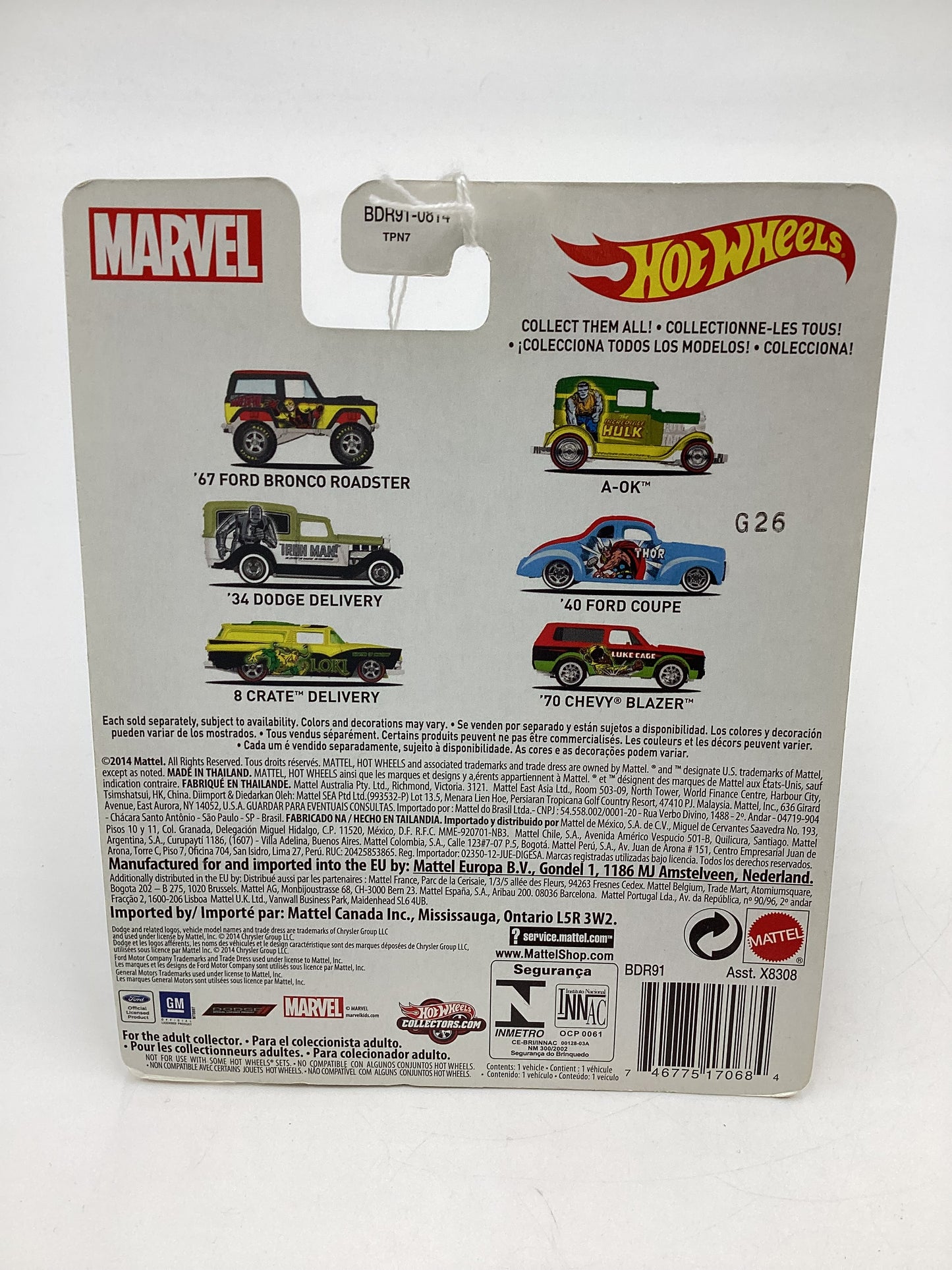 Hot wheels Pop Culture Marvel Loki 8 Crate Delivery Yellow 272A