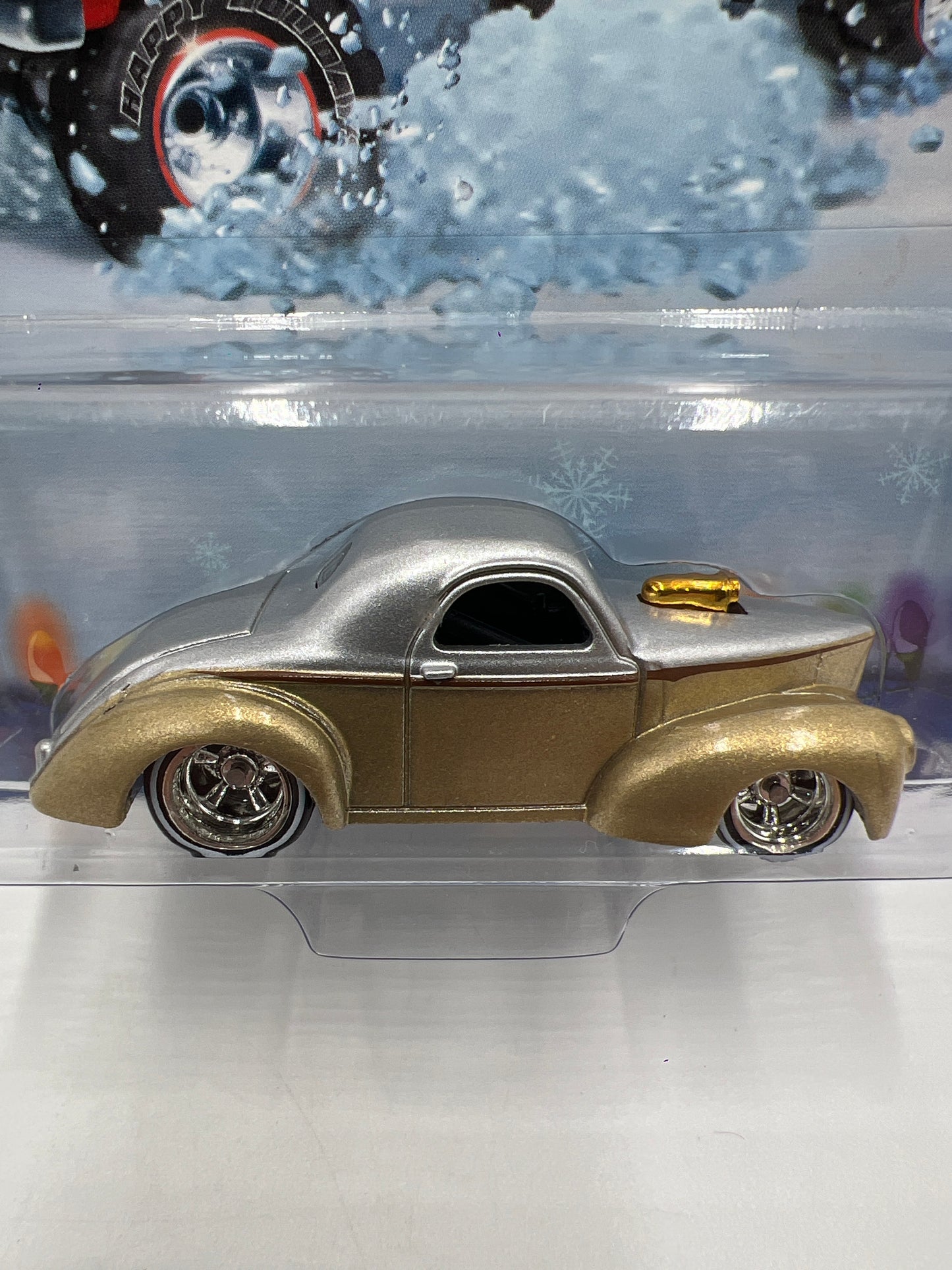Hot Wheels Premium 2009 Holiday Rods #4 Custom 41 Willys Coupe Silver Gold