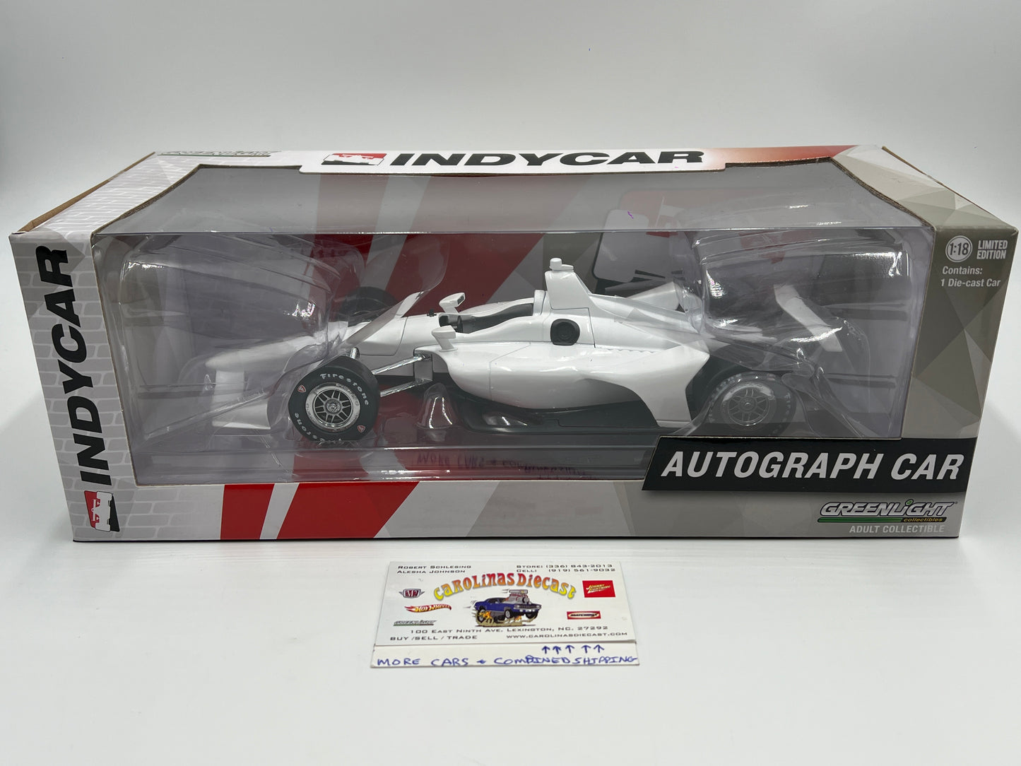 Greenlight 1:18 Indycar Series Autograph Car White