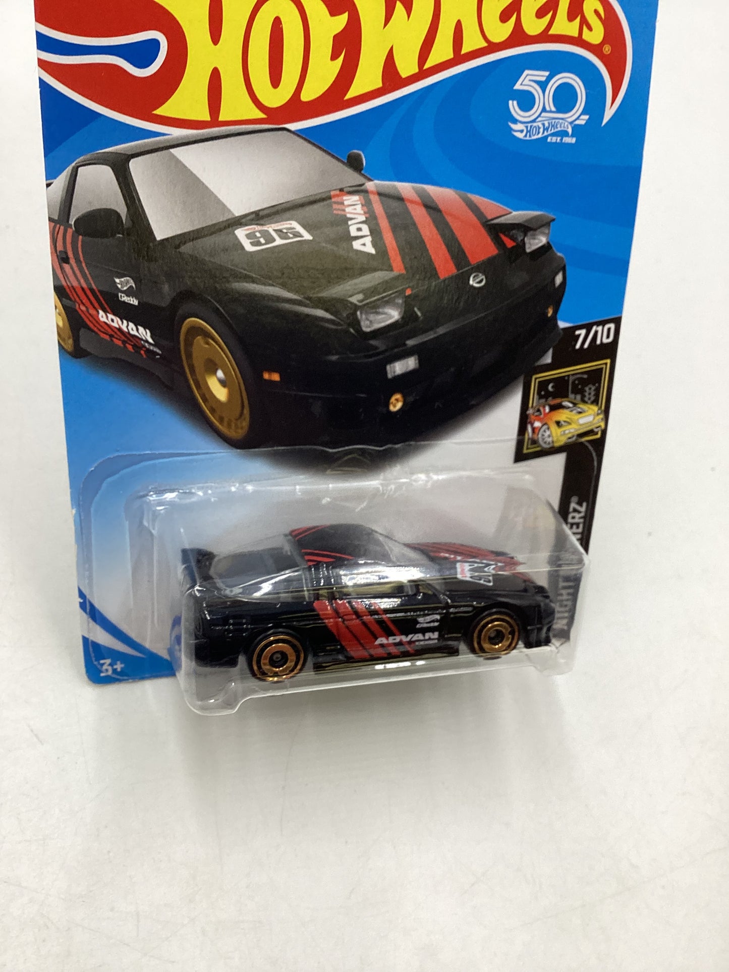 2018 Hot Wheels #091 96 Nissan 180SX Type X Black (Cracked Blister) 82B