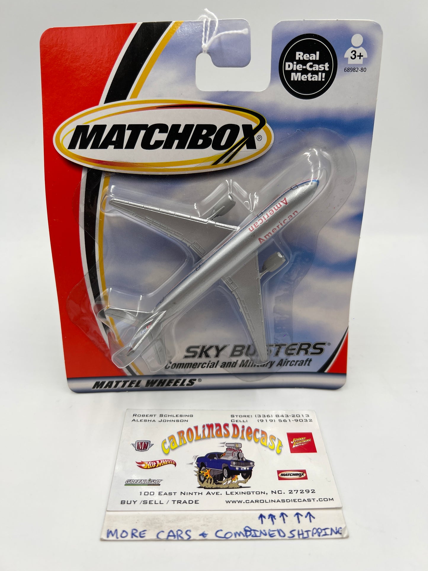 Matchbox Sky Busters Commercial American Airlines Boeing 777-200 Silver WW3