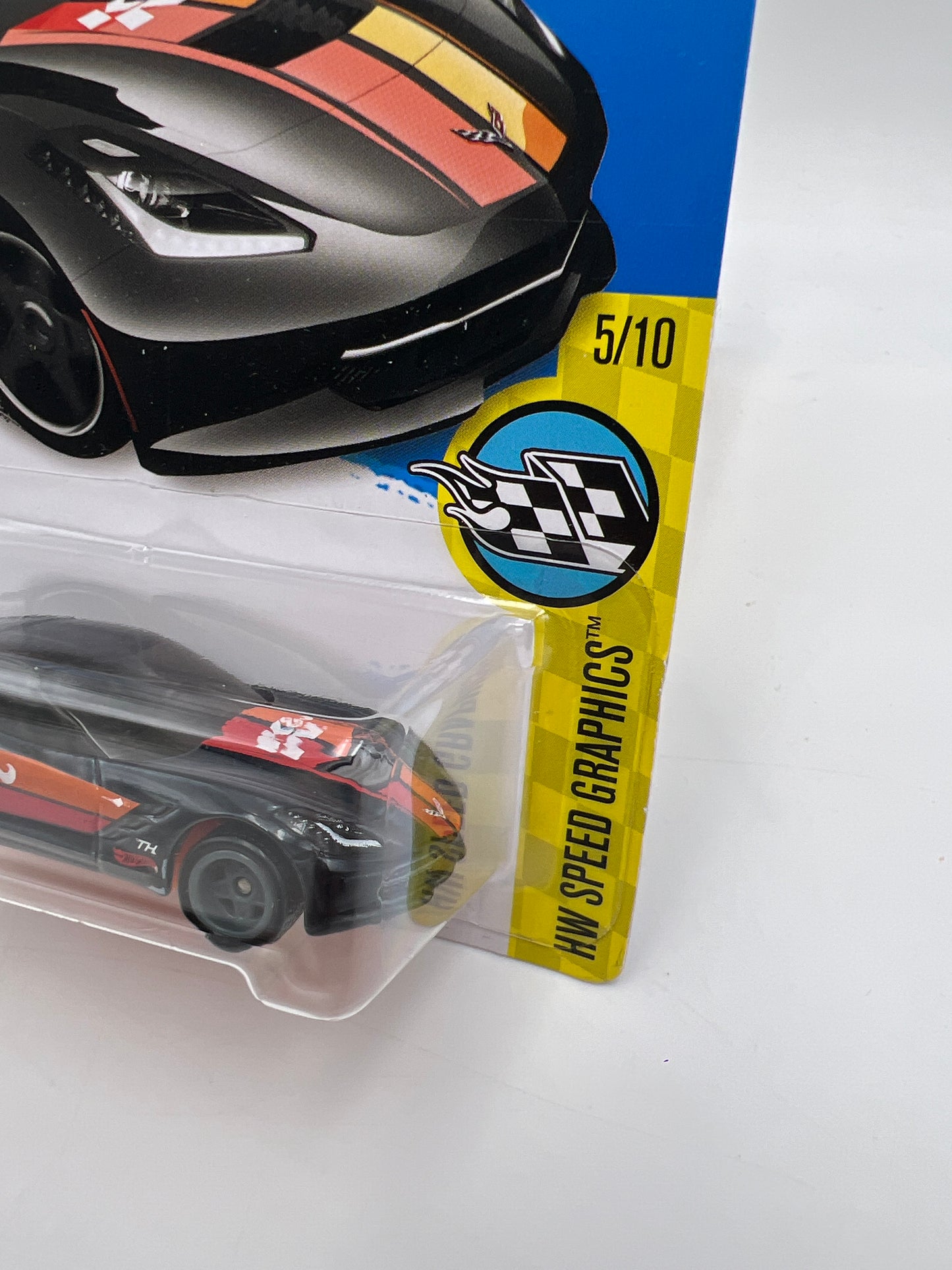 2016 Hot Wheels Super Treasure Hunt #180 14 Corvette Stingray Black K&N W/Protector