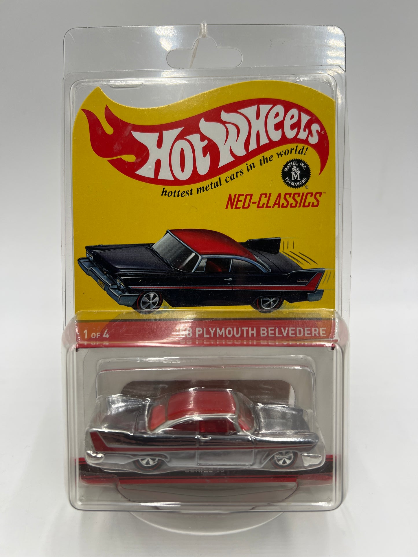 2014 Hot Wheels RLC Neo-Classics Series 13 #1 2898/3000 58 Plymouth Belvedere Chrome W/Protector