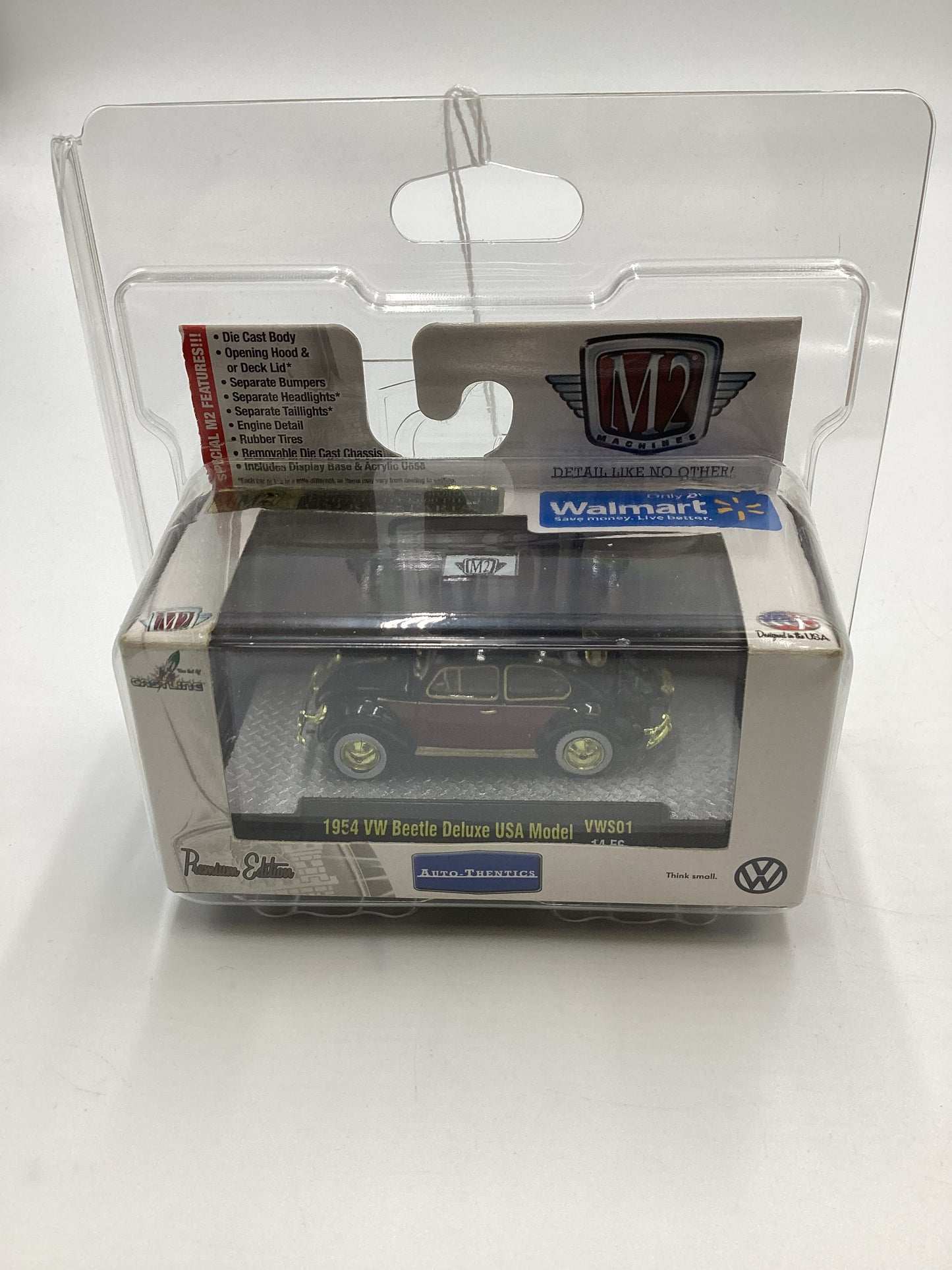 M2 Machines Walmart Exclusive 1954 VW Beetle Deluxe USA Model VWS01 Chase with protector (2)