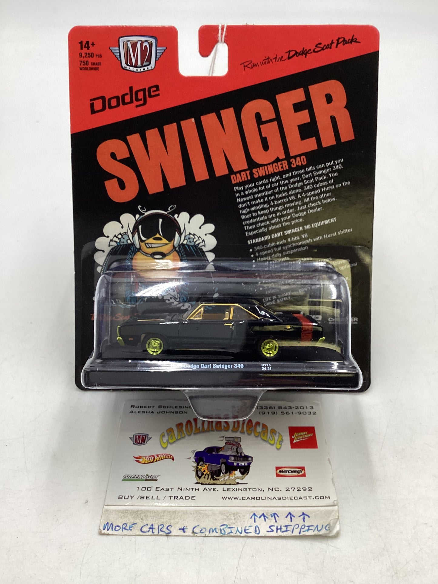 2024 M2 MACHINES Auto Drivers CHASE 1969 Dodge Dart Swinger 340 Black R111