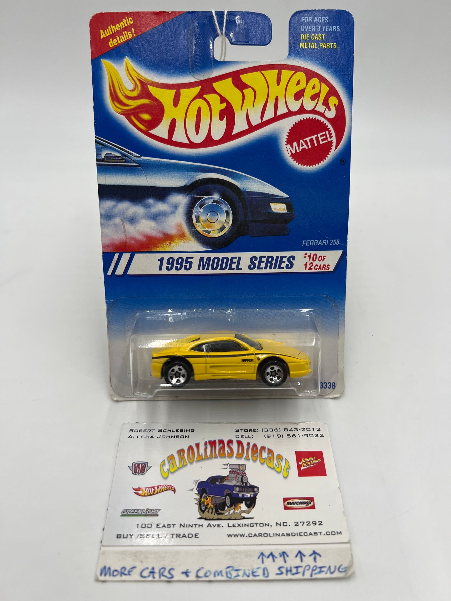 1995 Hot Wheels Model Series #350 Ferrari 355 Yellow W/Decal 5SP Wheels