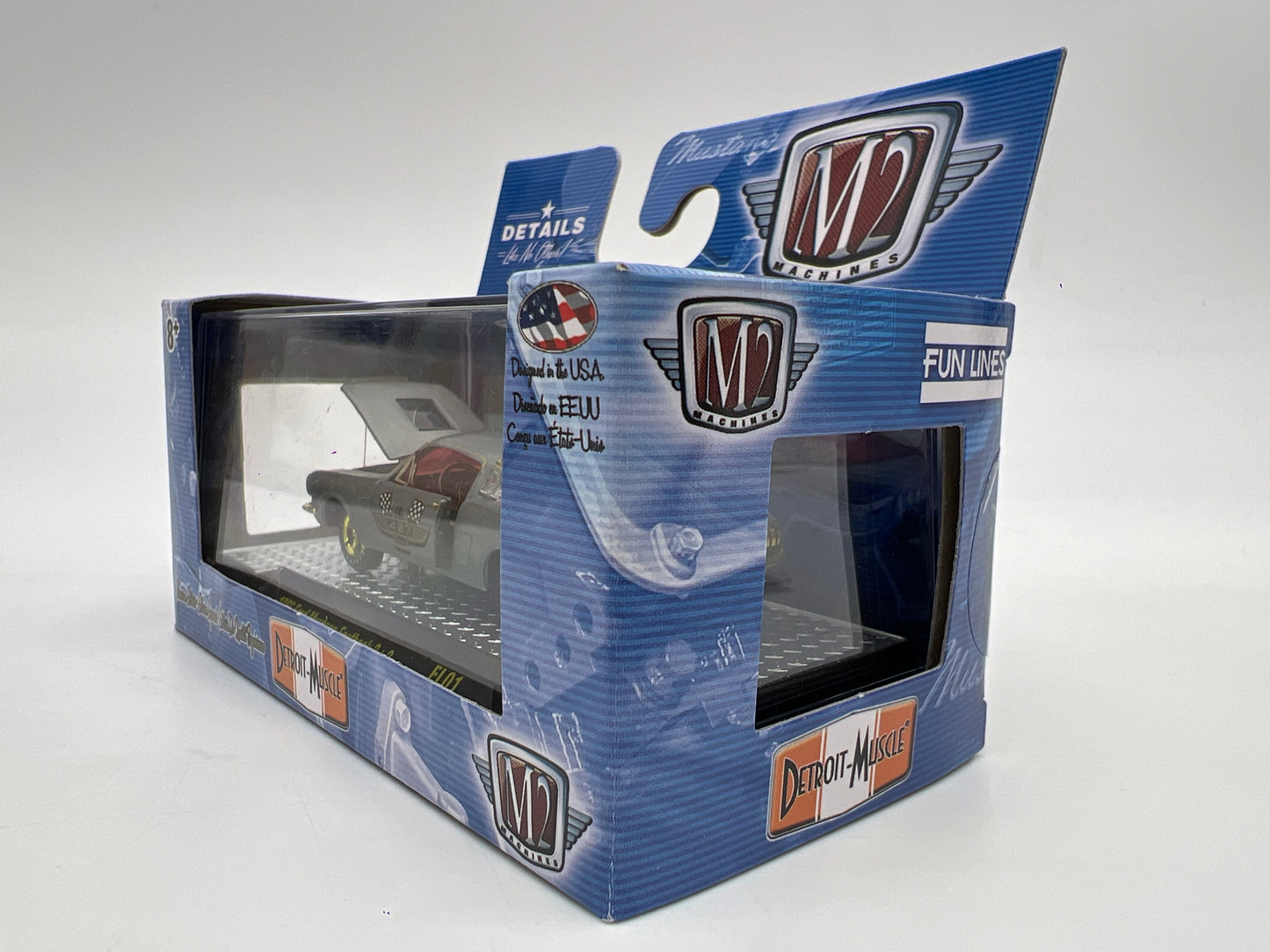 M2 Machines FL01 Fun Lines Exclusive RAW CHASE 1/300 1966 Ford Mustang Fastback 2+2