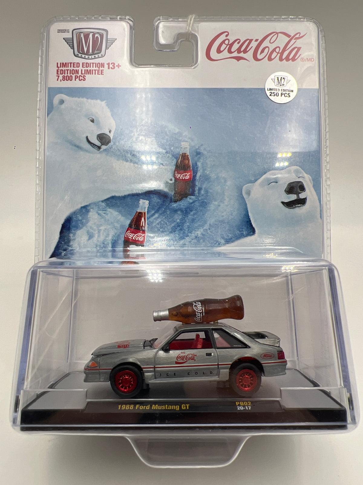 M2 Machines PB02 RAW CHASE 1/250 Coca Cola 1988 Ford Mustang GT