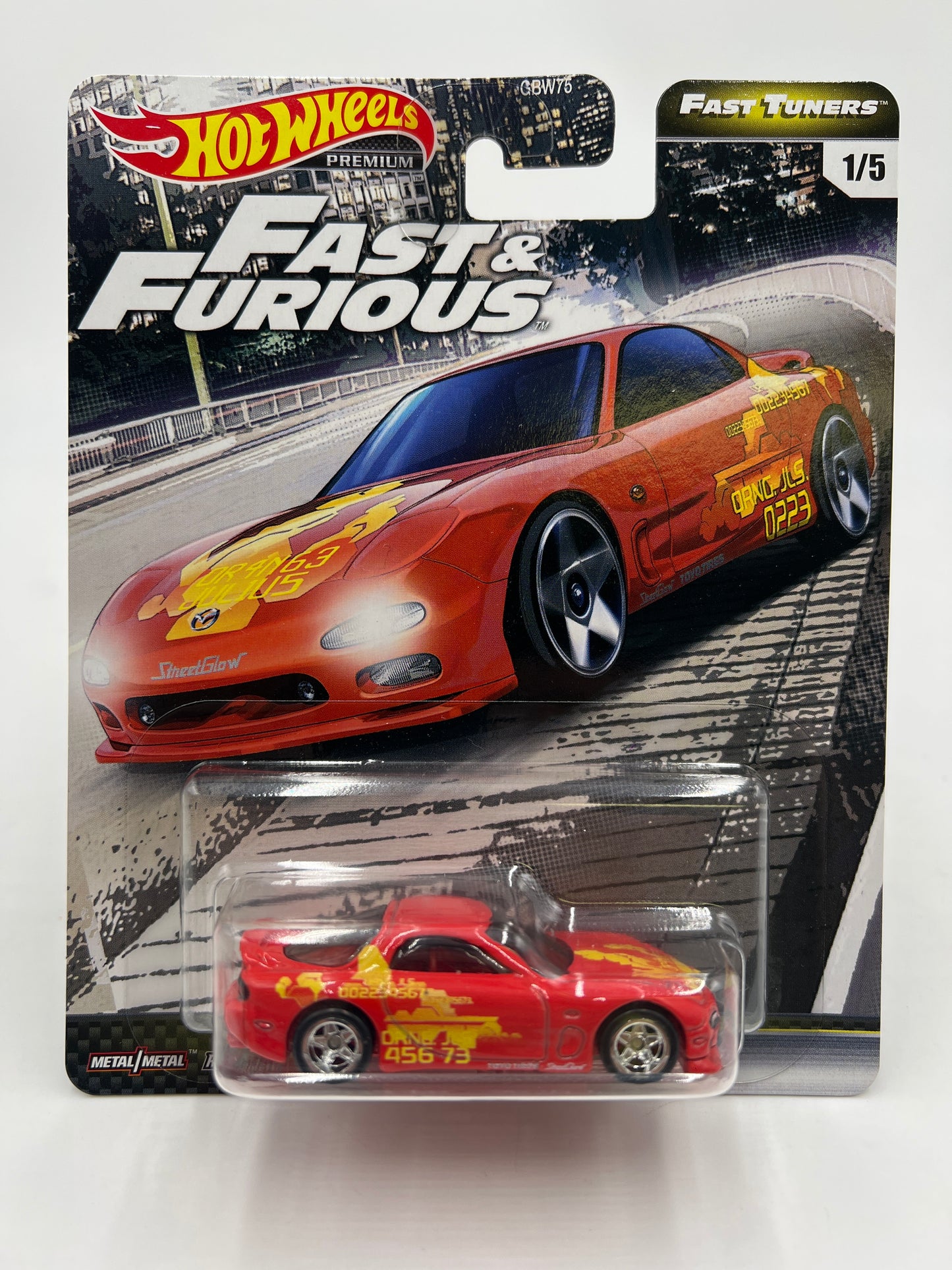 Hot Wheels Fast & Furious Fast Tuners #1 Mazda RX-7 FD Red W/Protector