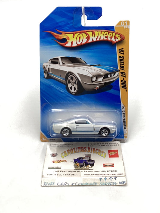 2010 Hot Wheels new models #1 67 Shelby GT 500 white 23H