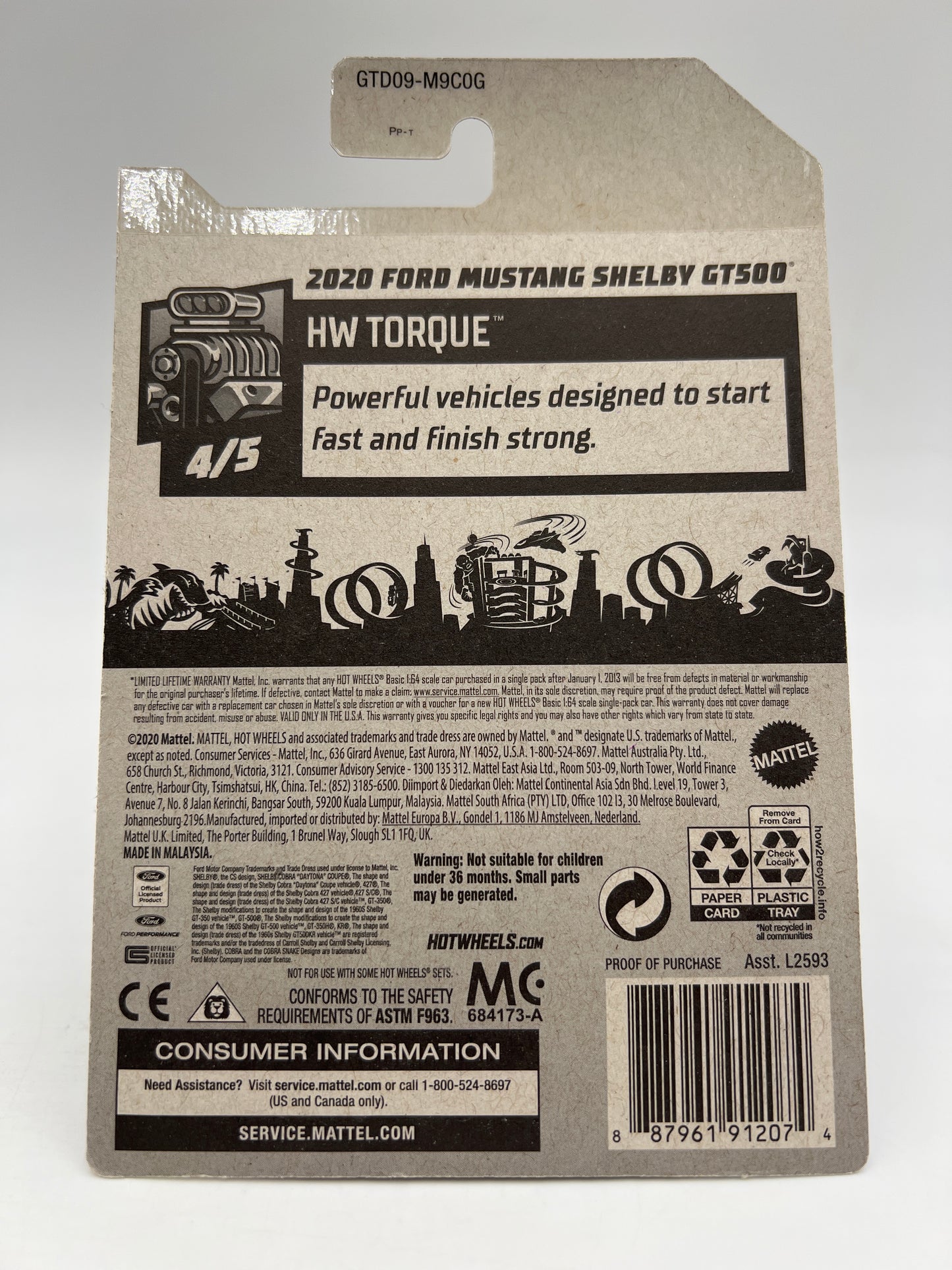 2021 Hot Wheels Super Treasure Hunt #143 2020 Ford Mustang Shelby GT500 Gold W/Protector