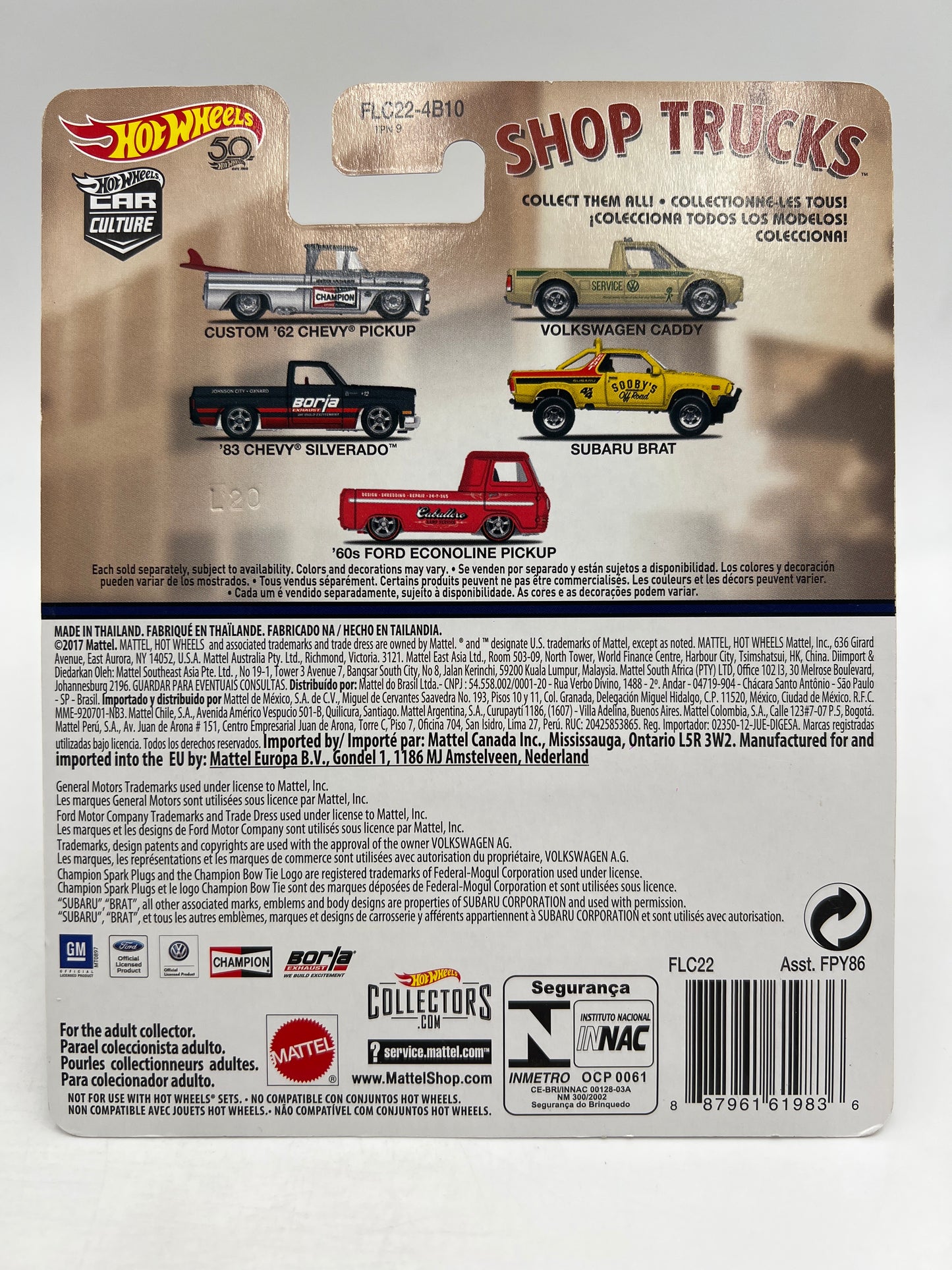 2018 Hot Wheels Premium Car Culture Shop Trucks #3 83 Chevy Silverado Borla W/Protector